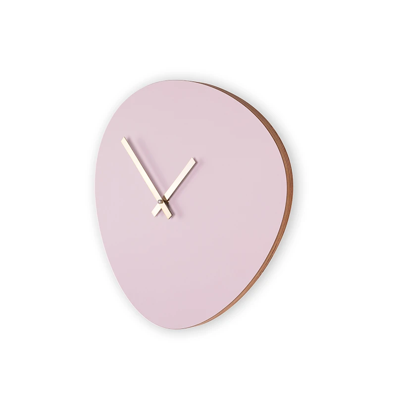 Wall clock pebble - Soft lilac/shiny gold