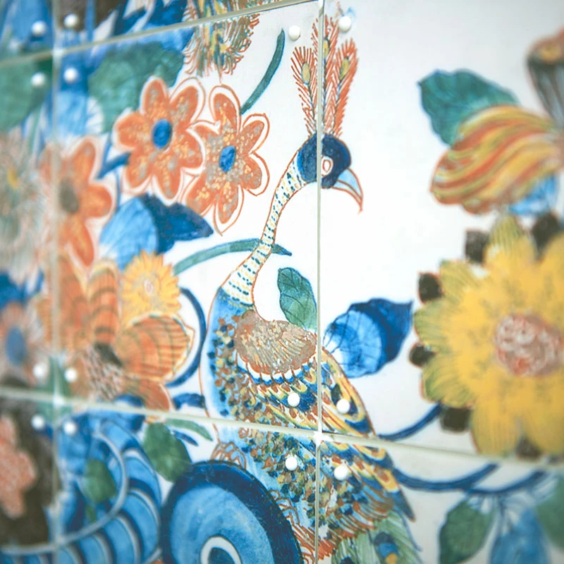 Tile Panel with Flowers