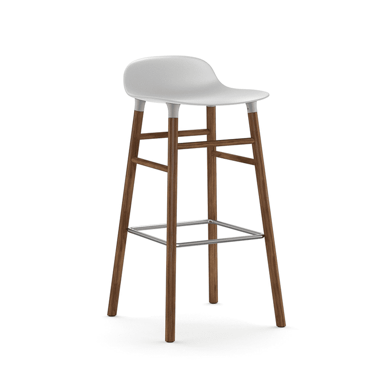 Form Barstool 75 cm White/Walnut