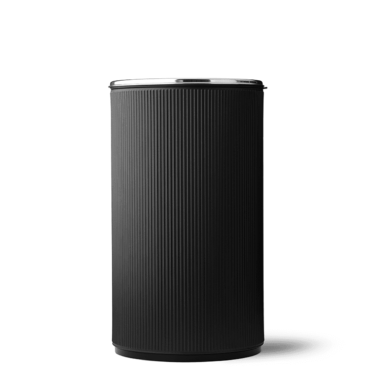 Vipp 19 Open top bin, black with polished lid