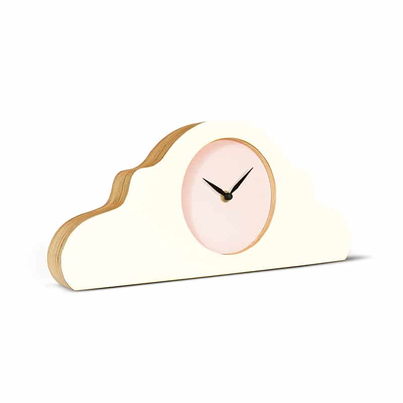 Mantel clock - Pure white/peach pastel/deep black