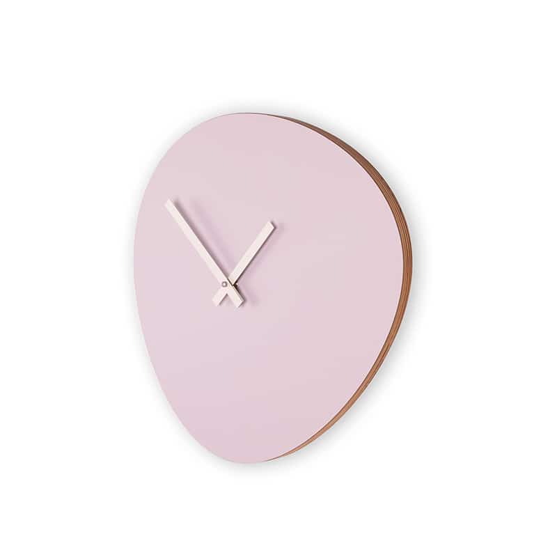 Wall clock pebble - Soft lilac/off white