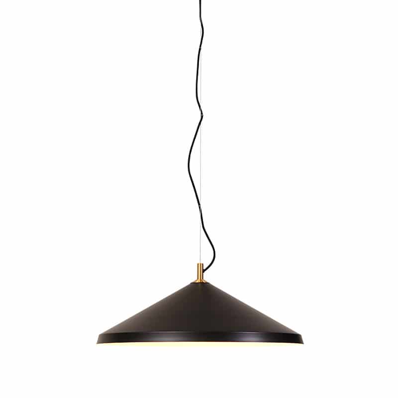 Hanglamp aluminum/messing Montreux dia60x24cm - Zwart