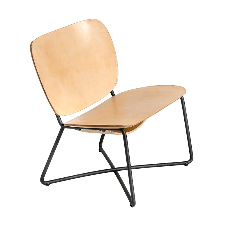 Miller lounge chair - Natural seat/black frame