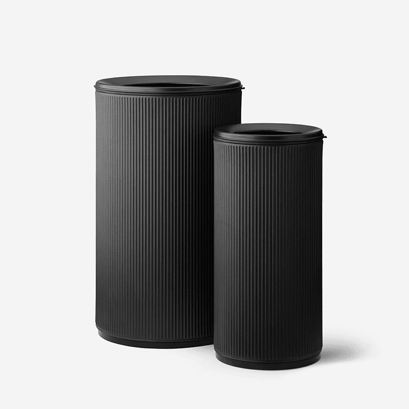 Vipp 18 Open top bin, black with black lid