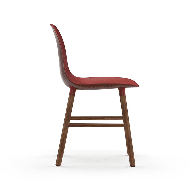 Form Chair Red/Walnut