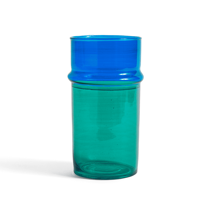 Moroccan Vase L - Blue and green