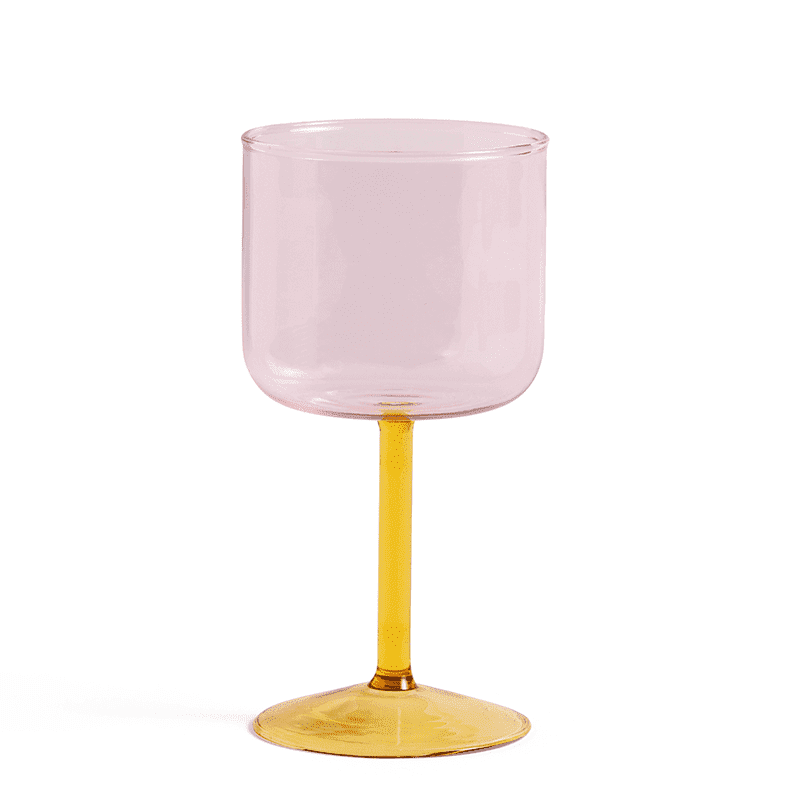 Tint Wine Glass Set of 2 - Pink and yellow
