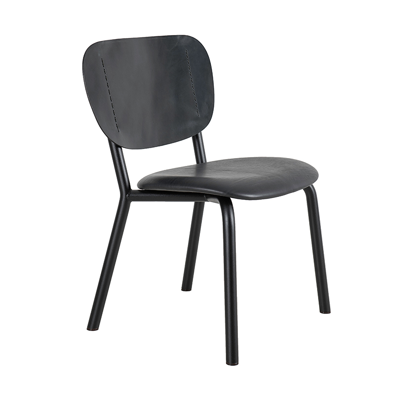 Emil Rosi chair - Black/black, black leather seat