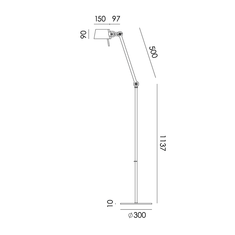 Bolt 1arm vloerlamp long - Sunny yellow