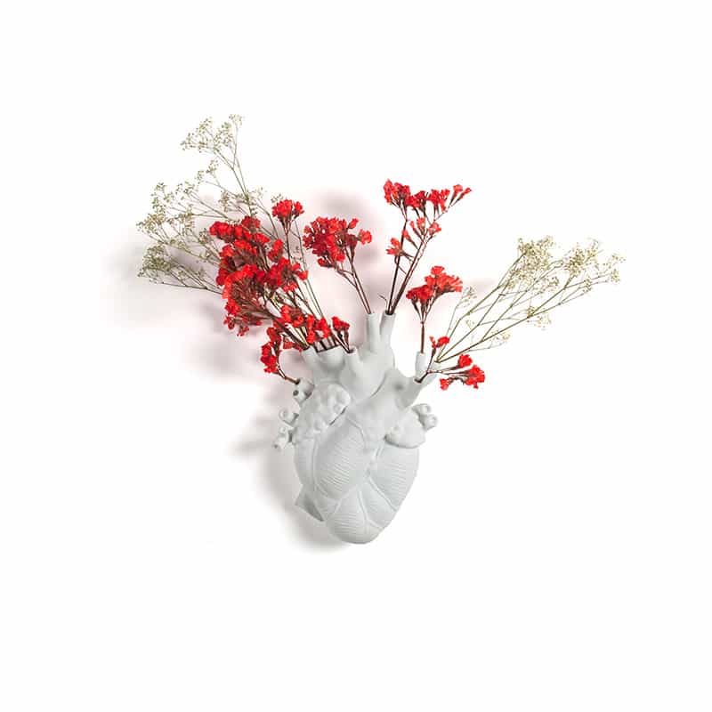 Love in bloom porcelain heart vase - White Love in bloom porcelain heart vase - White