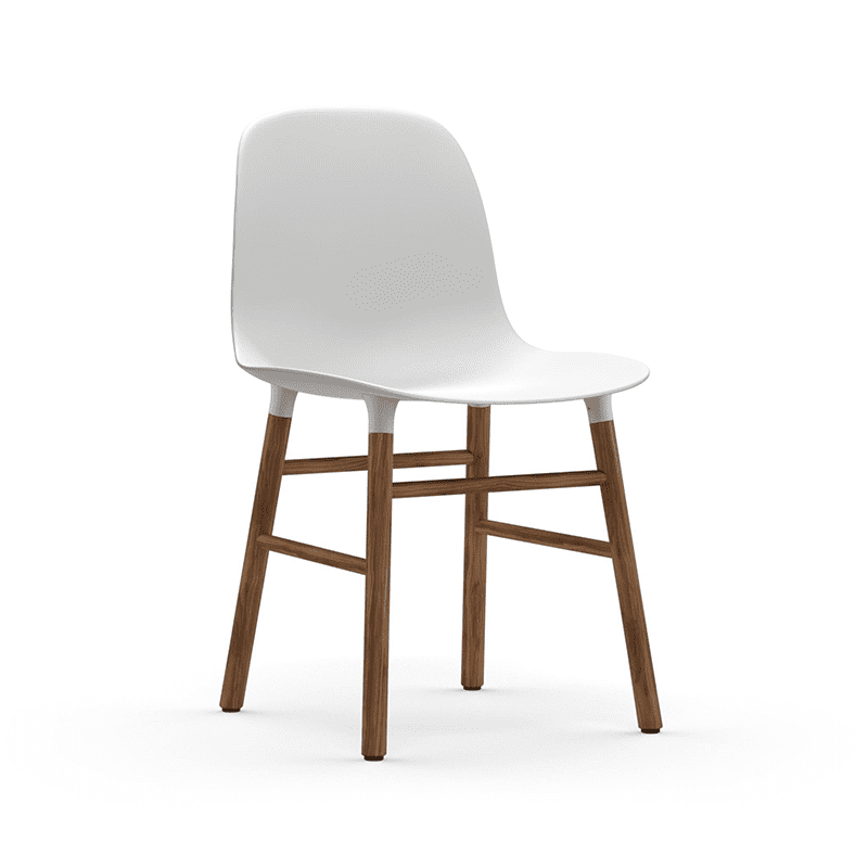 Form Chair White/Walnut