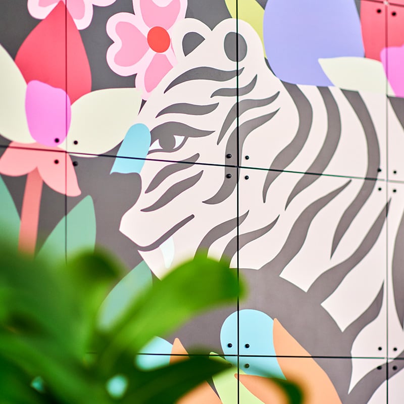 Tiger in Flowers