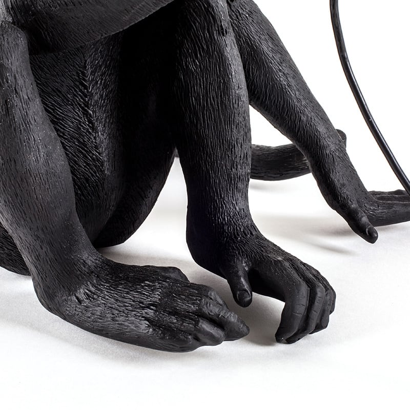 Monkey tafellamp sitting outdoor - Black