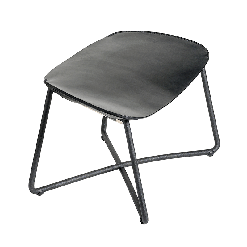 Miller lounge chair + Ottoman - Black seat/black frame
