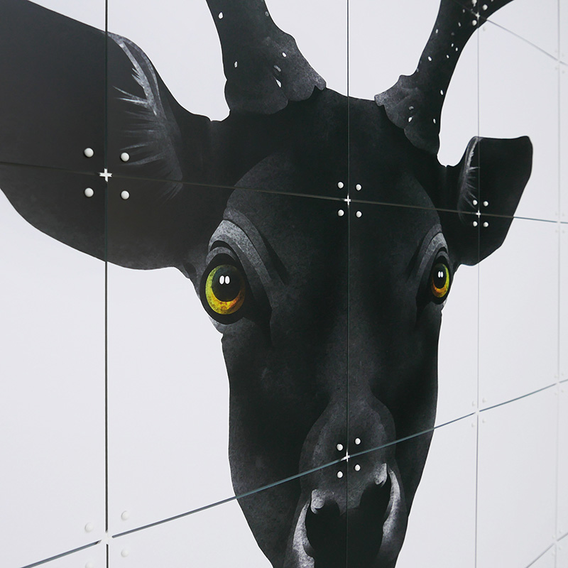 Deer black & white - small