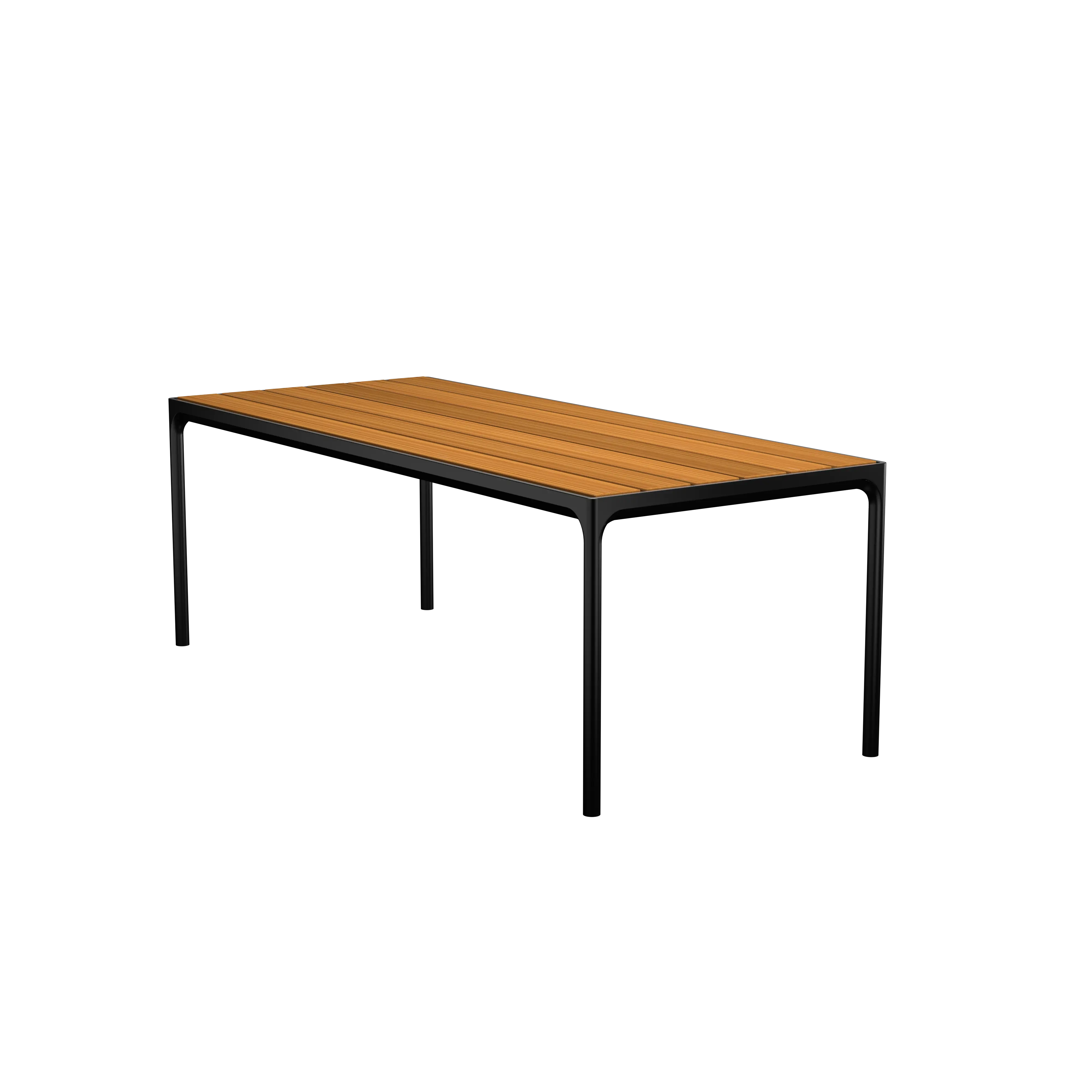 Four dining table 90 x 210 cm - Bamboo, black