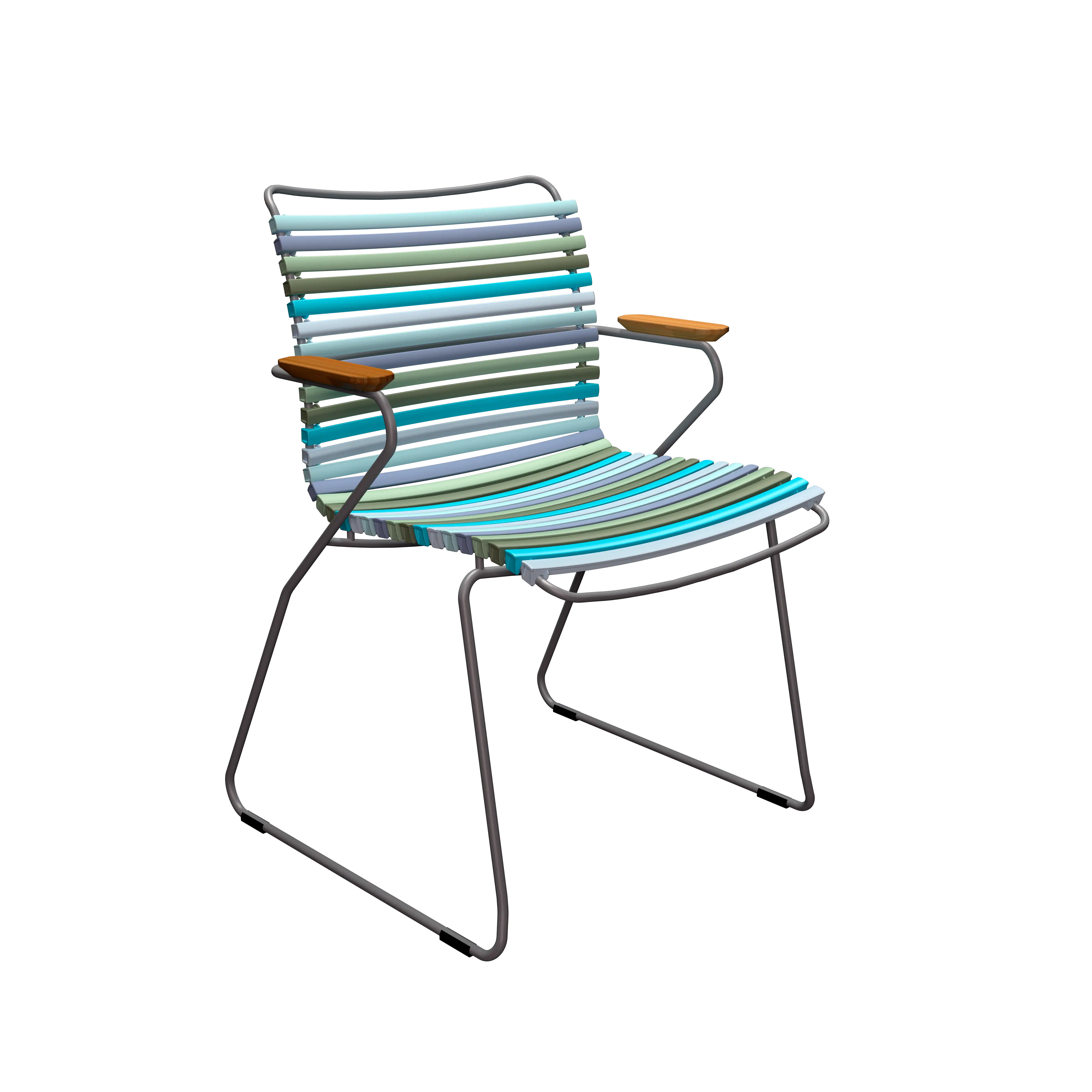 Click dining chair - Multi color 2-84, bamboo armrests