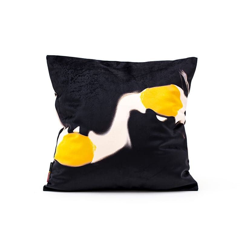 Toiletpaper cushion with plume padding - Lemons