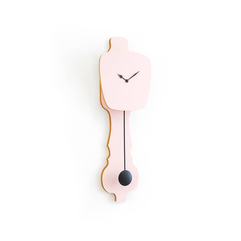 Wall clock pendulum small - Peach pastel/deep black
