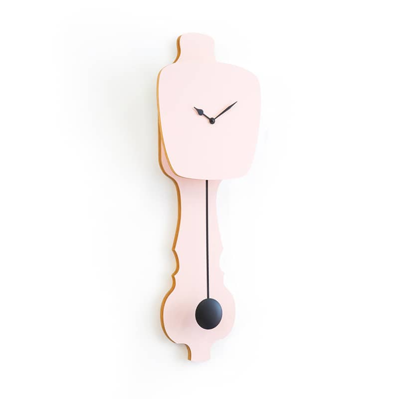 Wall clock pendulum large - Peach pastel/deep black