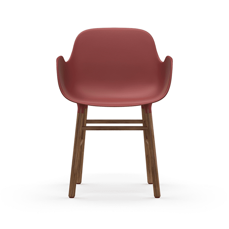 Form Armchair Red/Walnut