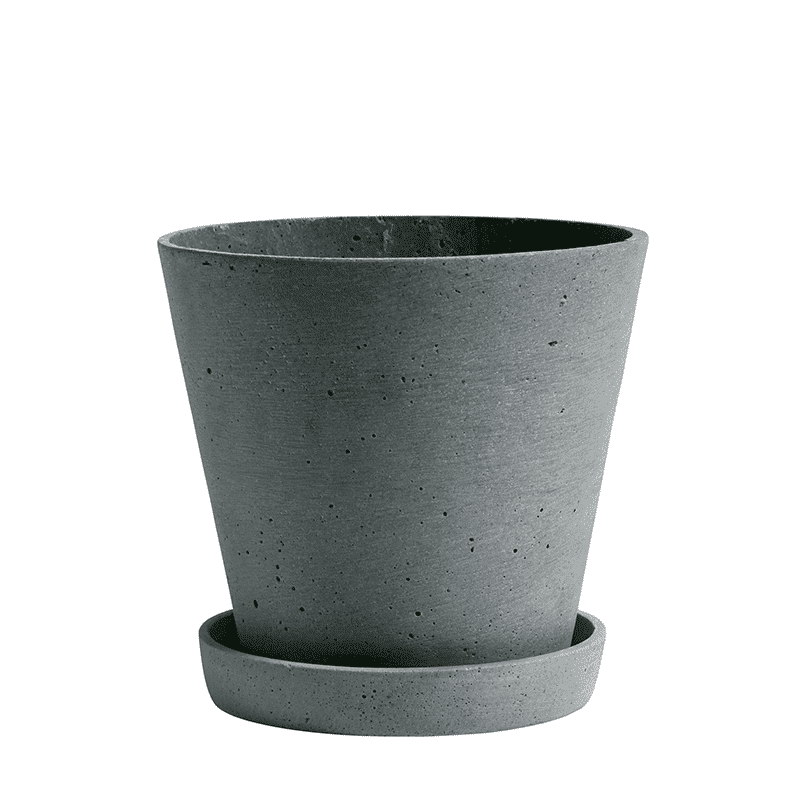 Flowerpot with Saucer L - Green