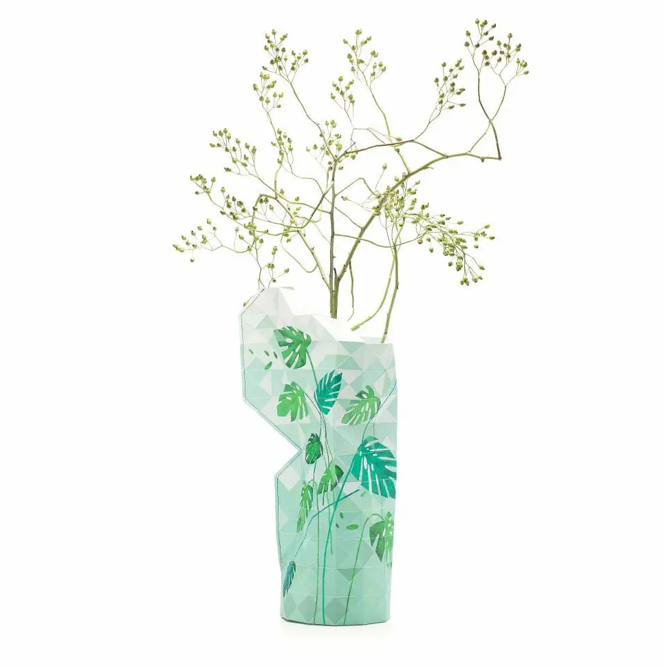 Paper Vase Cover Large - Jungle Leaves