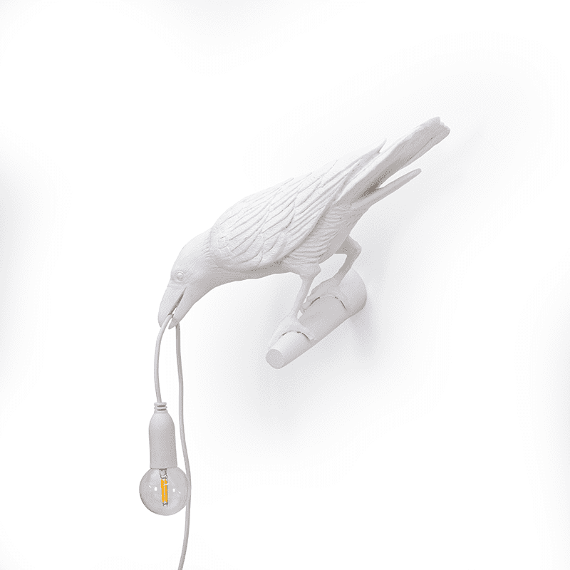 Bird wandlamp looking left - White