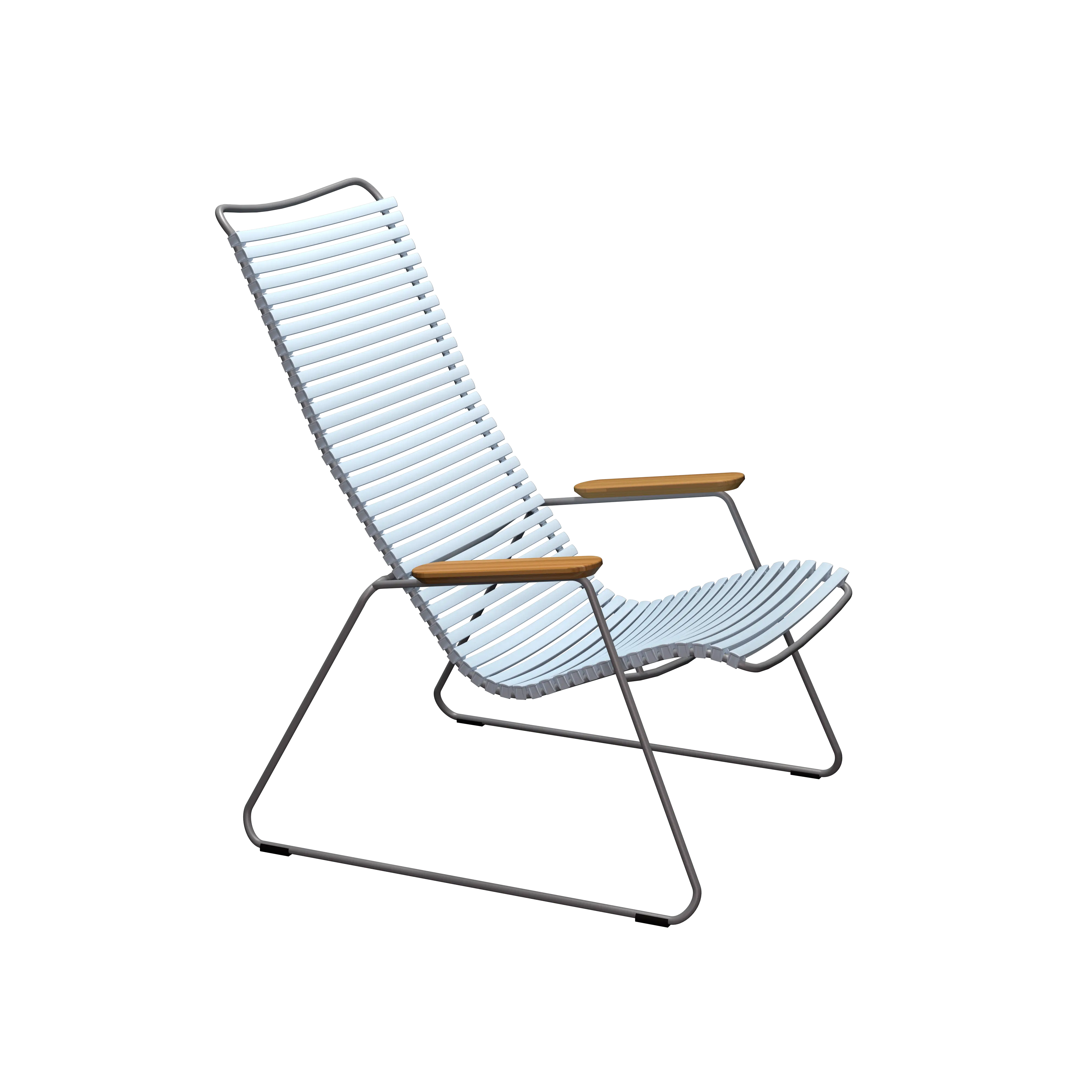 Click lounge chair - Dusty light blue, bamboo armrests