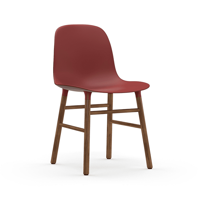 Form Chair Red/Walnut