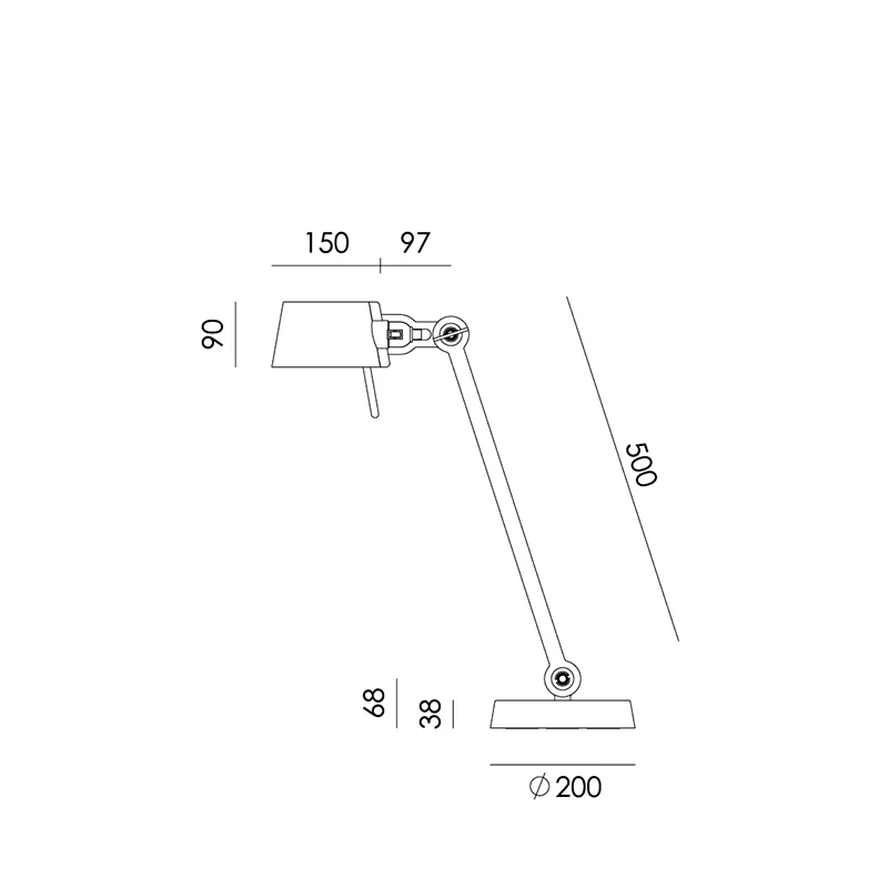 Bolt bureaulamp 1arm foot - Daybreak rose