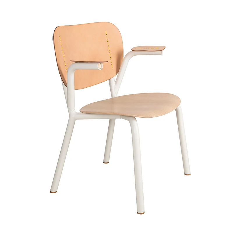 Emil Rosi chair with armrest - Natural/white, oak veneer