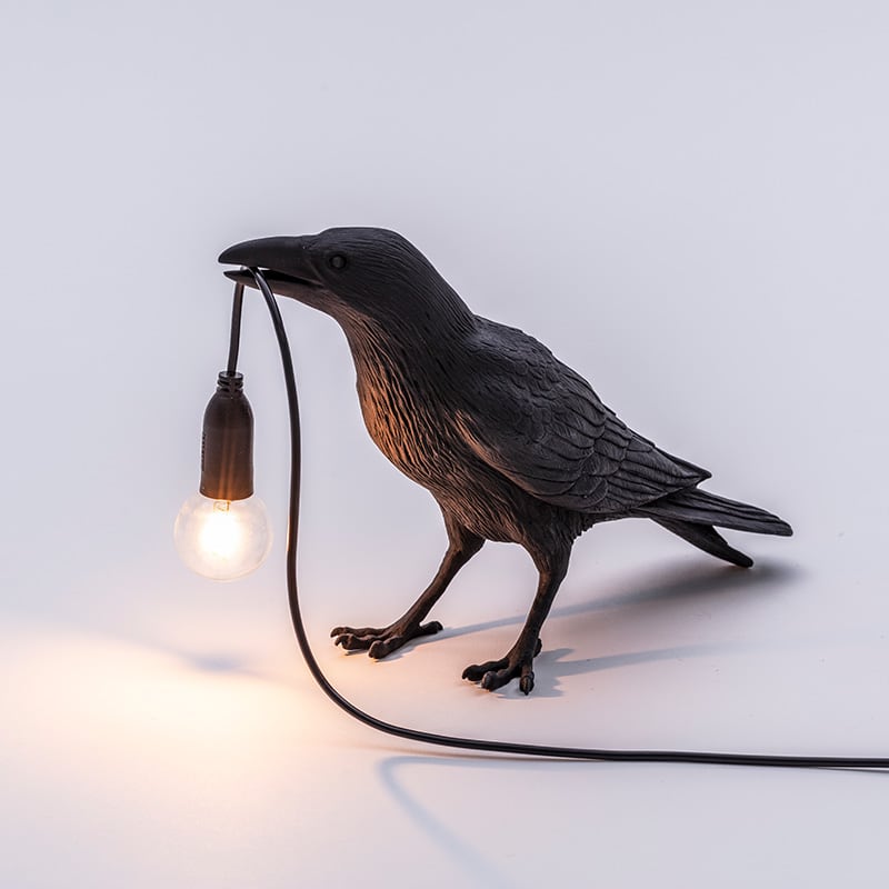 Bird tafellamp waiting outdoor - Black