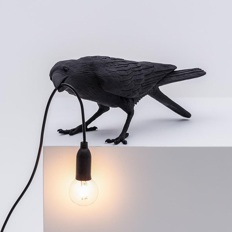 Bird tafellamp playing outdoor - Black