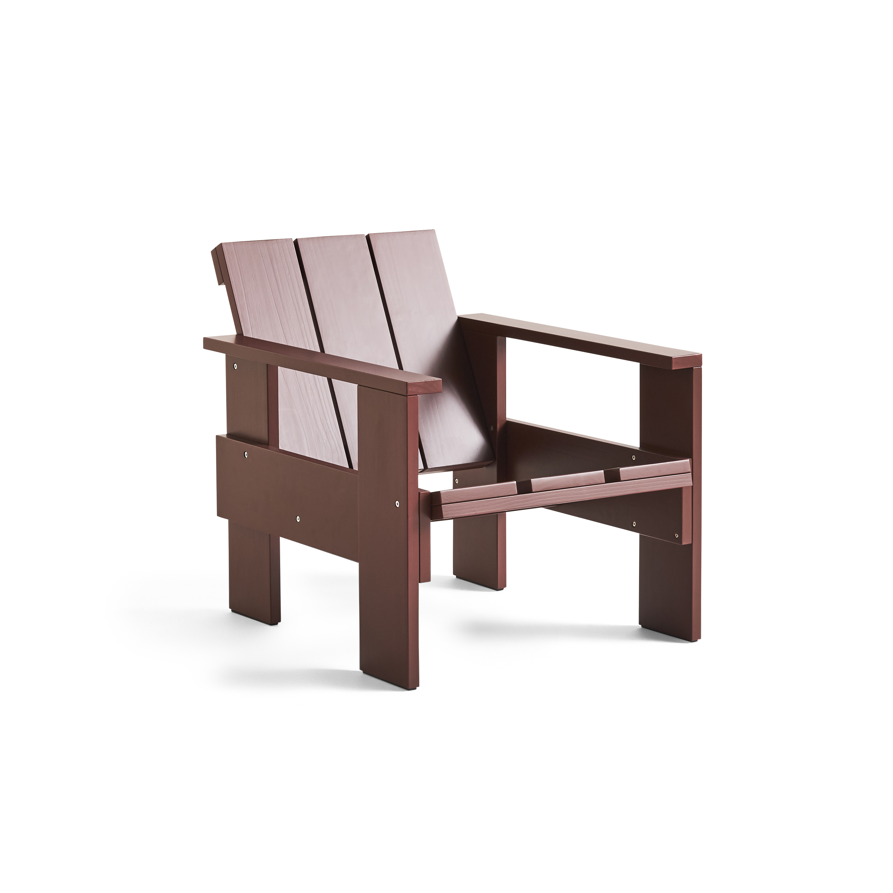 Crate lounge chair - Iron Red waterbased lacq pinewood