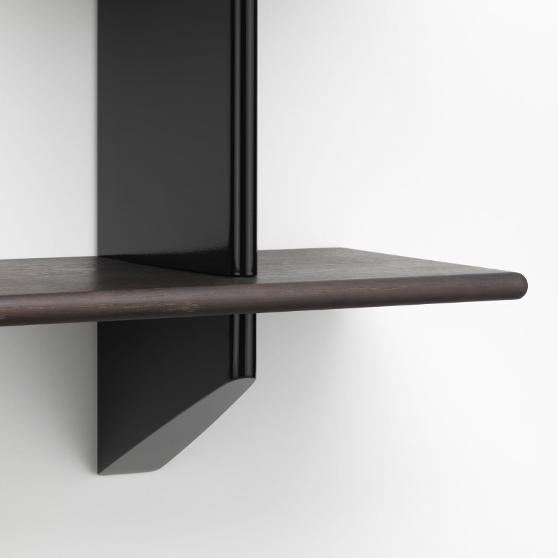 Rayonnage Mural - Deep black, dark oak