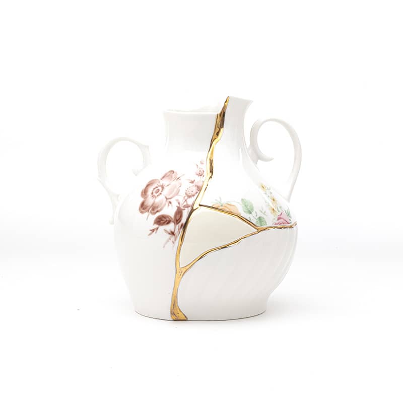 Kintsuji vase in porcelain 19 cm Kintsuji vase in porcelain 19 cm