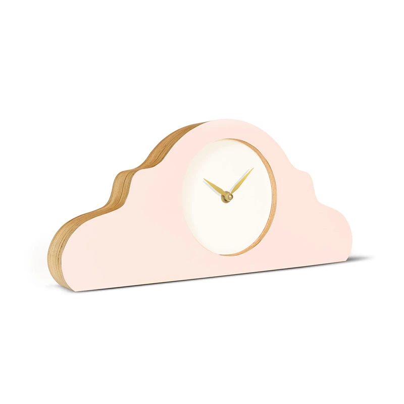 Mantel clock - Peach pastel/pure white/shiny gold