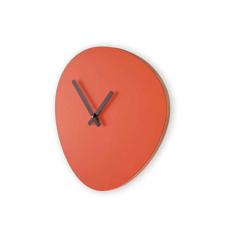 Wall clock pebble - Rusty red/deep black