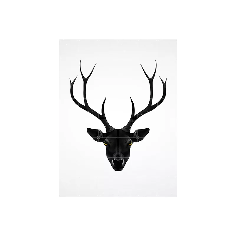 Deer black & white - large