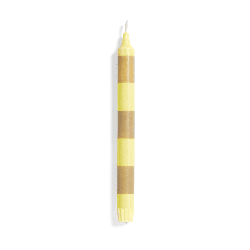 Stripe Candle - Light yellow and beige