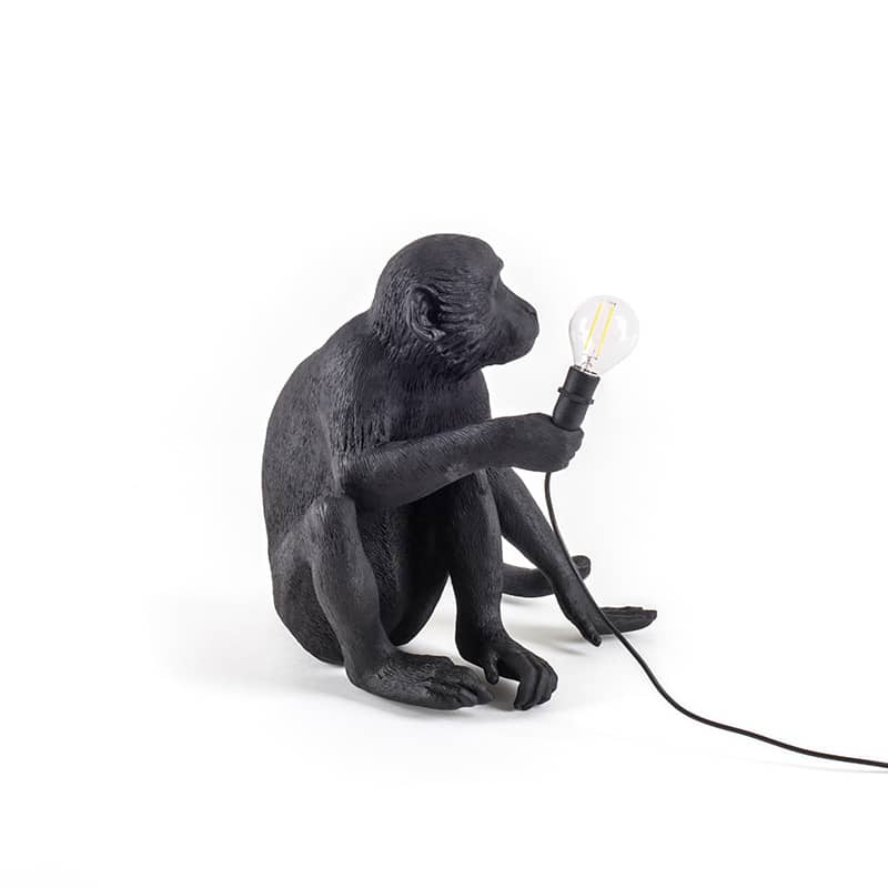 Monkey tafellamp sitting outdoor - Black