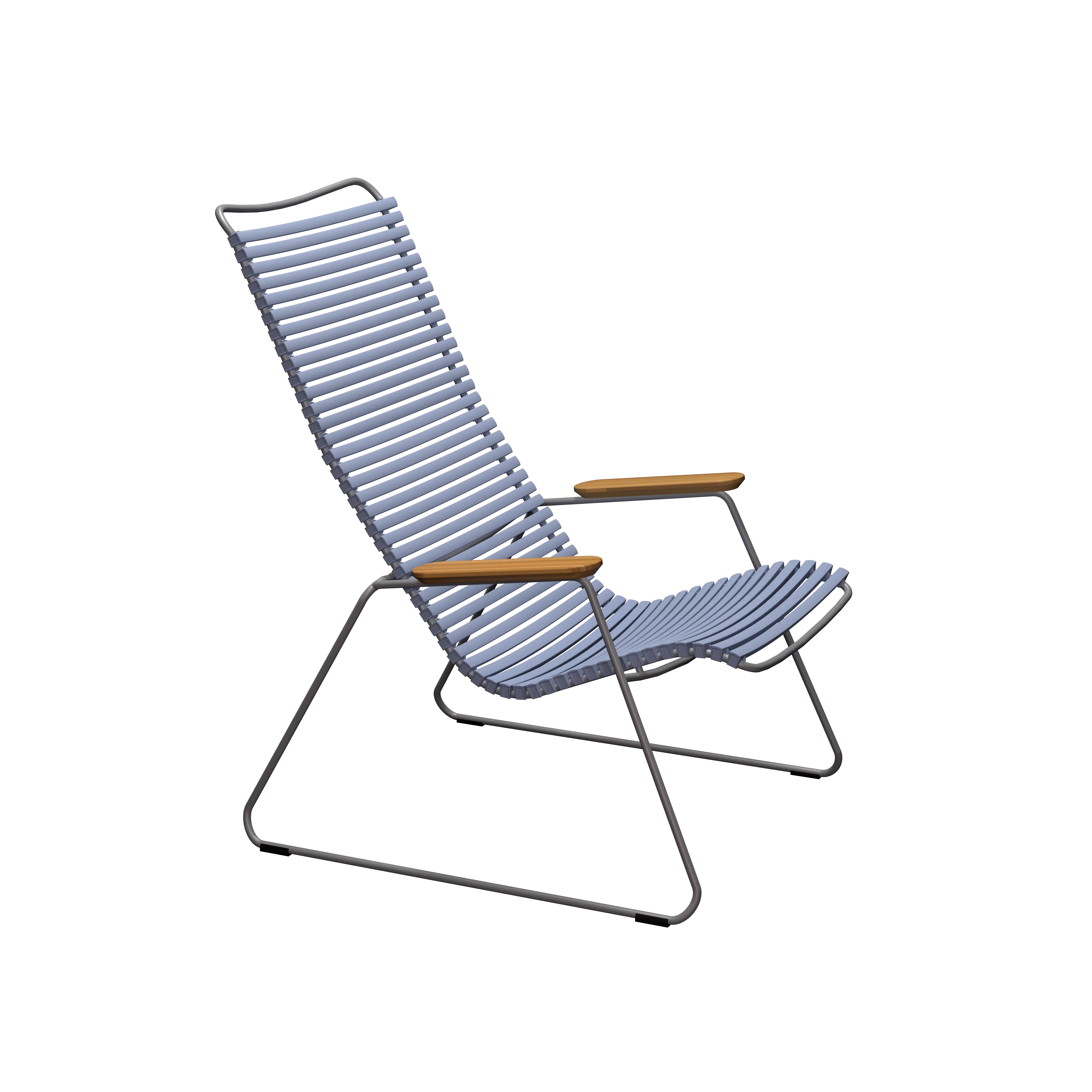 Click lounge chair - Pigeon blue, bamboo armrests