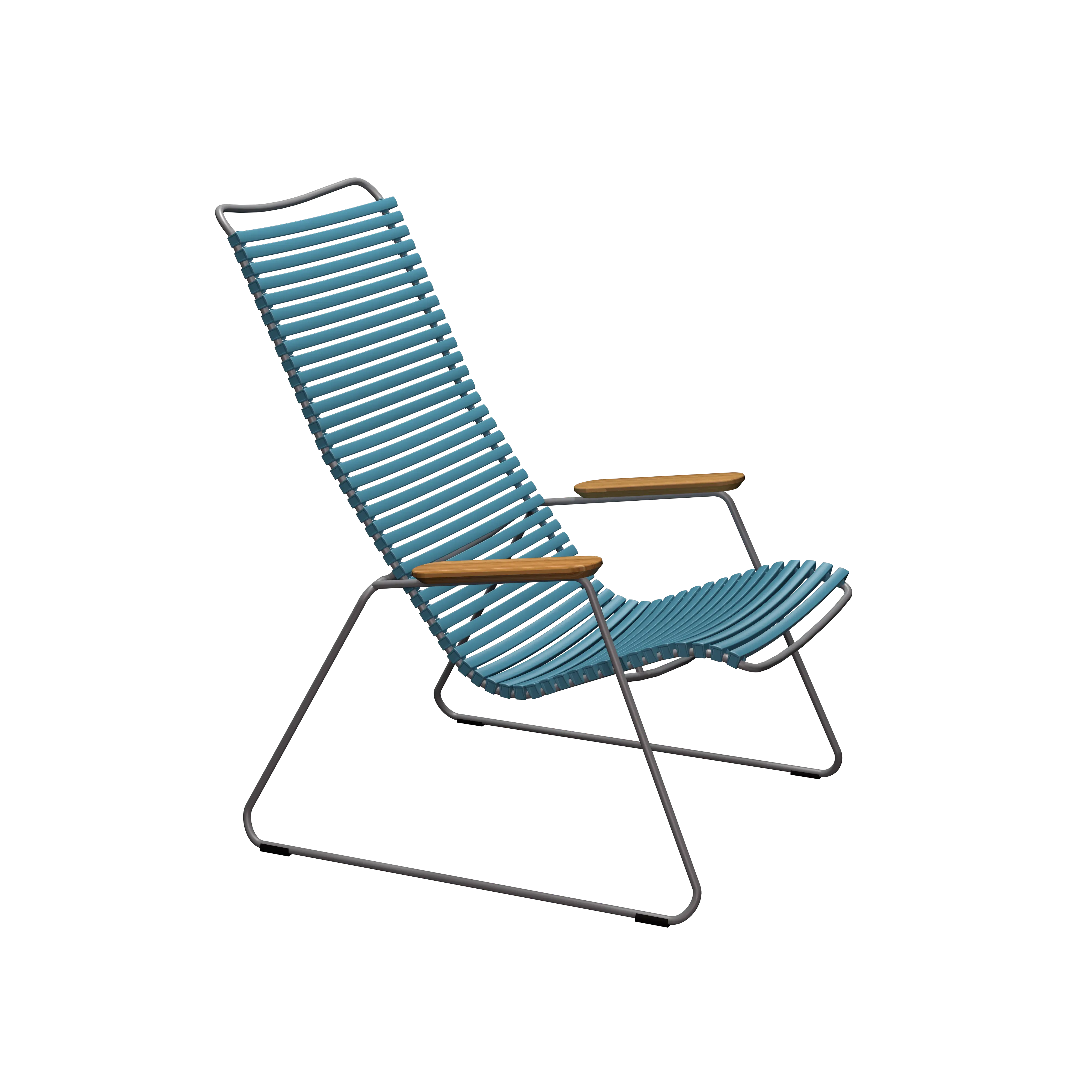 Click lounge chair - Petrol, bamboo armrests
