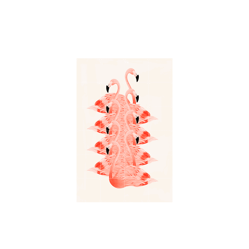 Piled flamingos - small
