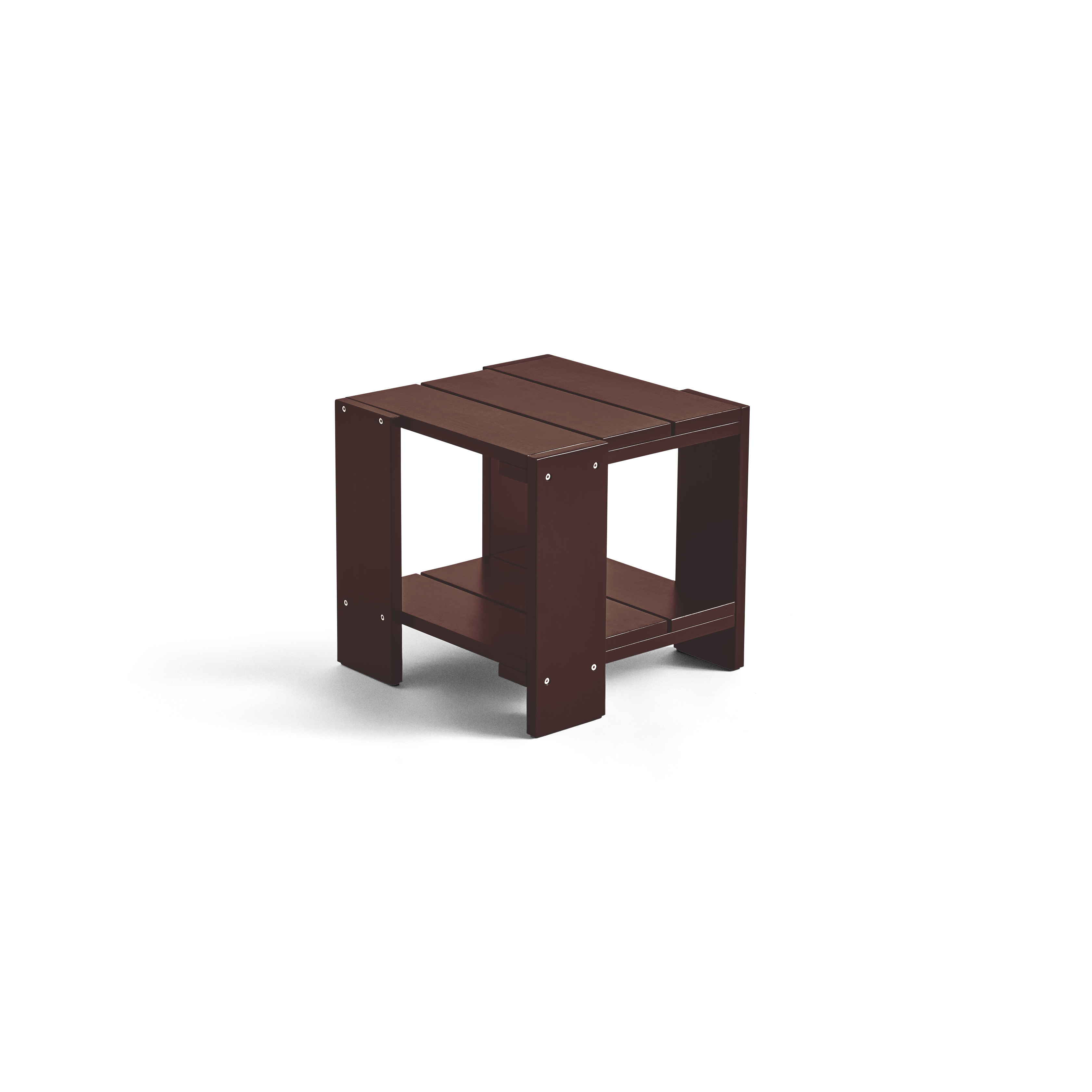Crate side table - Iron Red waterbased lacq pinewood