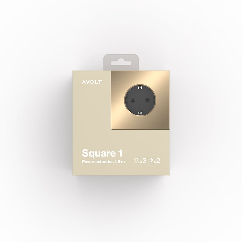 Square 1 USB & Magnet - Brass (Gold)