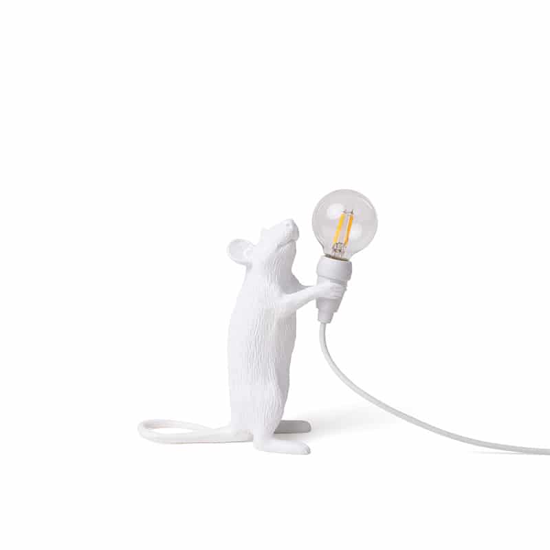 Mouse standing USB tafellamp - White