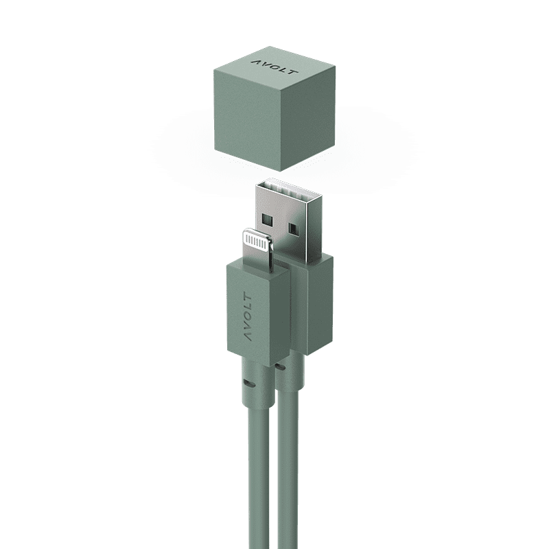Cable 1 (USB A to lightning) - Oak Green